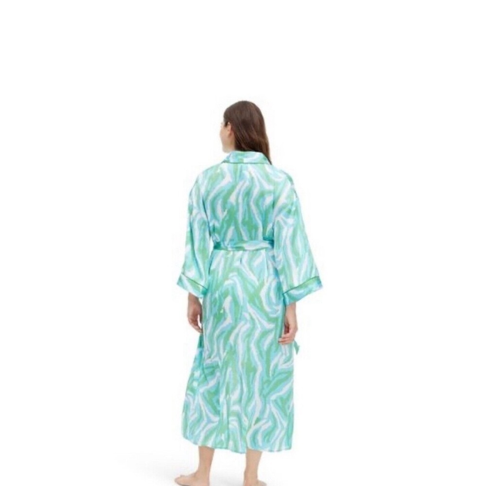 DVF target Diane Von Furstenberg Long satin disco zebra green Robe S